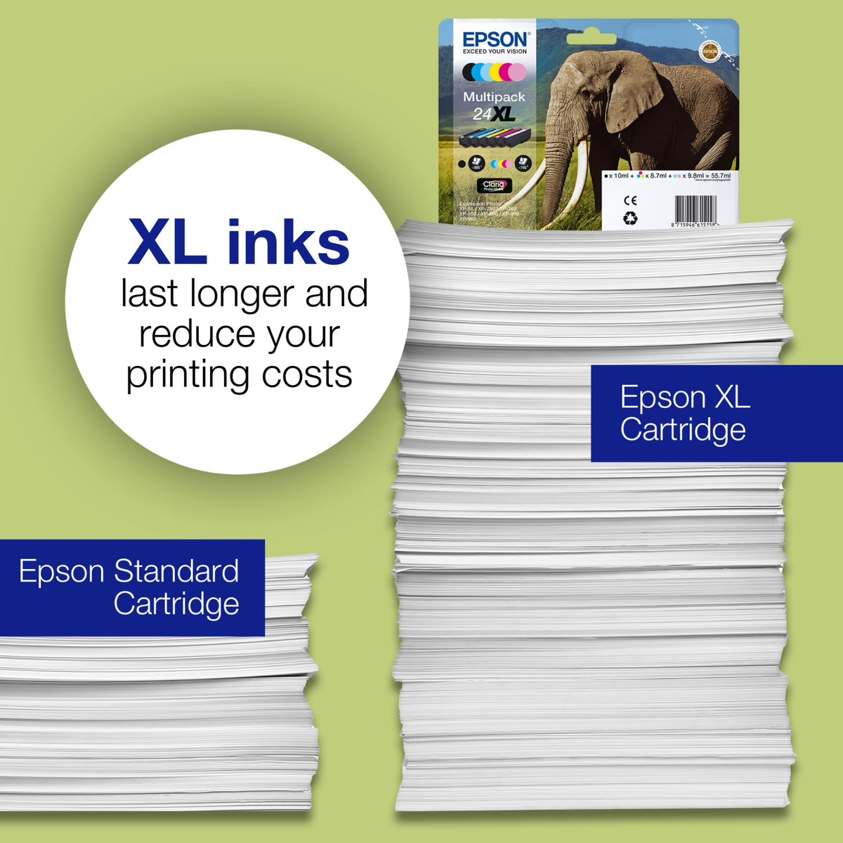 Epson C13T24284011/24 Ink cartridge multi pack Bk,C,M,Y,LC,LM, 6x360 pages 1x240pg + 5x360pg, 1x5.1ml + 5x4.6ml Pack=6 for Epson XP 750