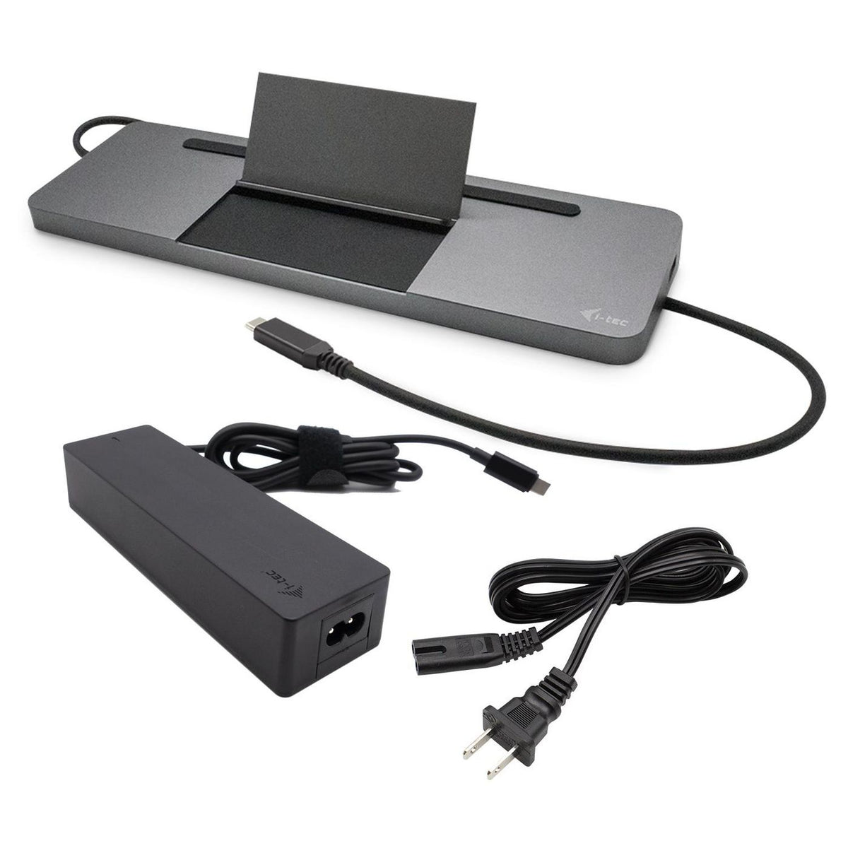 i-tec Metal Sb-C Ergonomic 4K 3X Display Docking Station With Power Delivery 85 W + Universal Charger 100 W