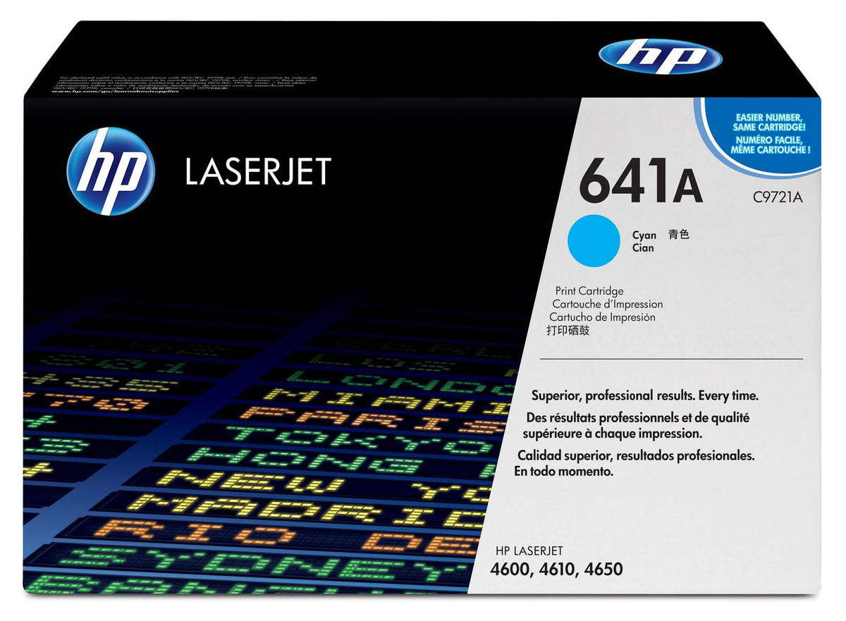 HP Toner Cartridge 8000sh Cyan 641A Cyan Original LaserJet Toner Cartridge, 8000 pages, Cyan, 1 pc(s)