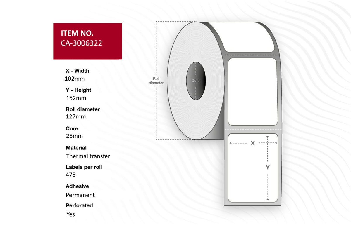 Capture CA-3006322 printer label White