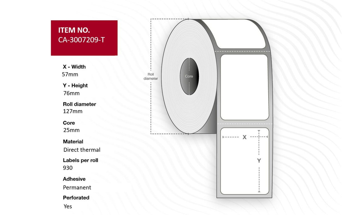 Capture CA-3007209-T printer label White