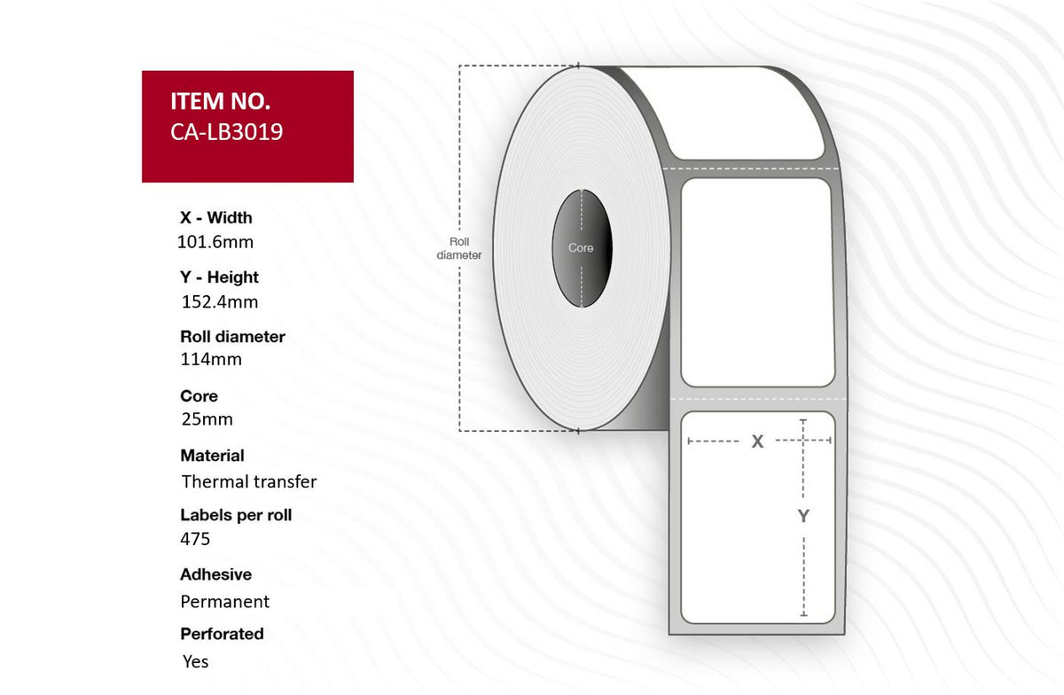 Capture CA-LB3019 printer label White