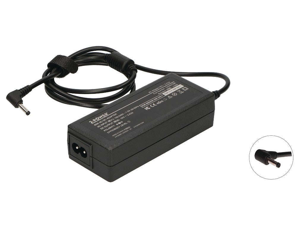 2-Power CAA0735A power adapter/inverter 65 W Black