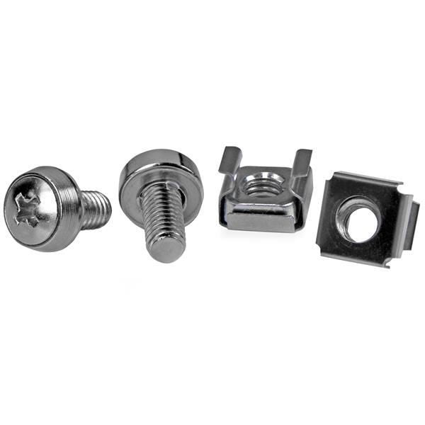 StarTech.com M6 CAGE NUTS & SCREWS 50 Pkg M6 Mounting Screws and Cage Nuts for Server Rack Cabinet, Screw, Silver, 230 g, 50 pc(s), 14.3 cm, 121