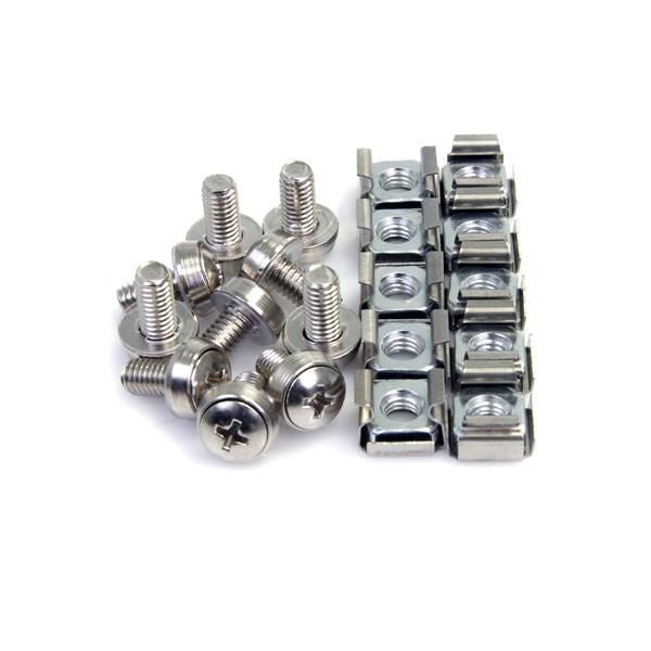 StarTech.com M6 CAGE NUTS & SCREWS 100 Pkg M6 Mounting Screws and Cage Nuts for Server Rack Cabinet, Screw, Metal, Sheet metal, General