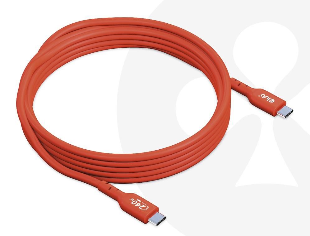 Club3D Usb2 Type-C Bi-Directional Usb-If Certified Cable Data 480Mb, Pd 240W(48V/5A) Epr M/M 4M / 13.13Ft