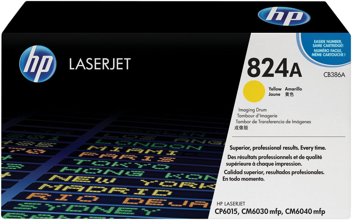HP Drum Color Image Unit Yellow 824A, HP, HP Color LaserJet CM6030, CM6030f, CM6040, CM6040f, CP6015dn, CP6015n, CP6015xh, Laser printing,