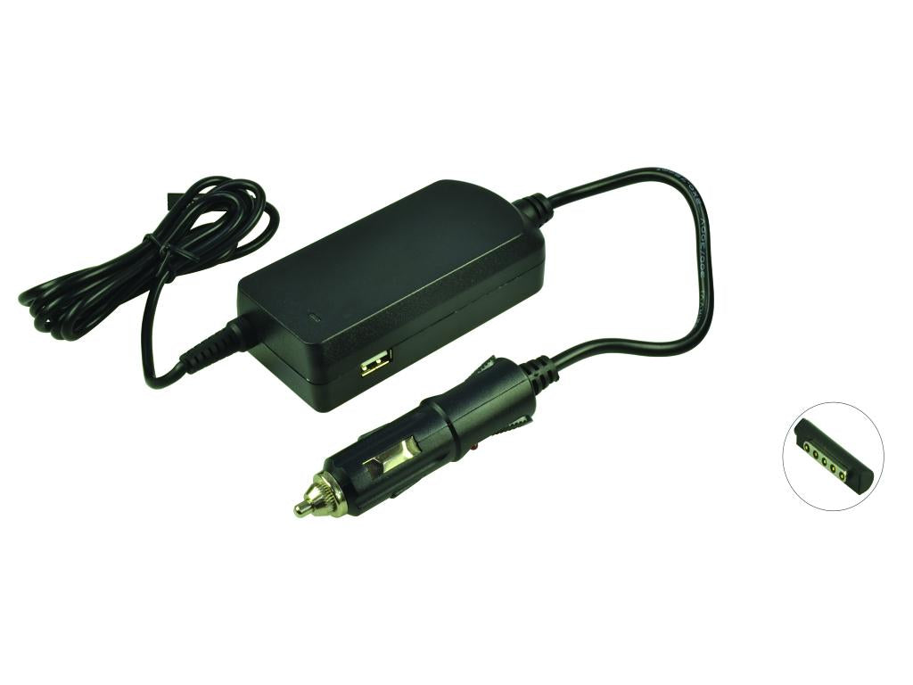 2-Power DC Car Adapter 12V 3.6A 45W + 2.1A USB