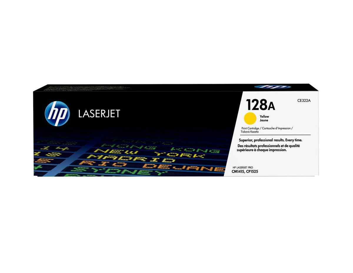 HP Cartridge-Yellow CLJ CP1525 128A Yellow Original LaserJet Toner Cartridge, 1300 pages, Yellow, 1 pc(s)