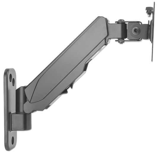 Manhattan Wall Mount for TV & Monitors (Spring Arm 2 pivots), For screens 17" to 32", VESA compatibility: 75x75mm and 100x100mm - check the dimensions of the four mounting holes on back of screen to ensure it fits, Max 8kg, Black, Bracket, Lifetime Warran