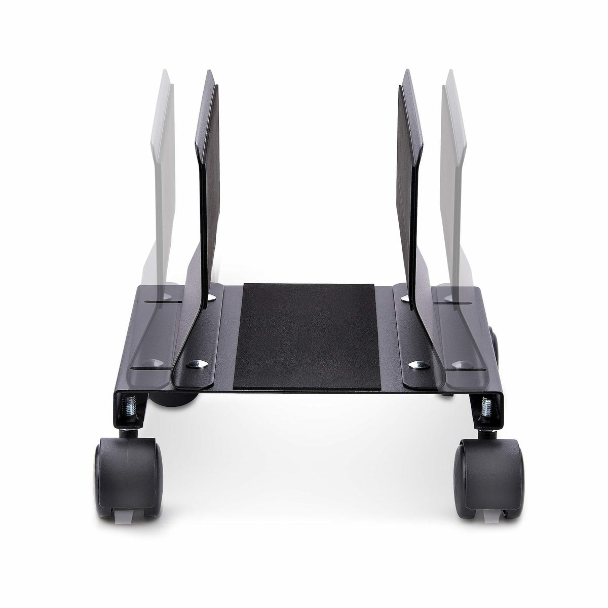 StarTech.com Computer Tower Cart, Rolling Mobile CPU Caddy on Wheels/Casters, Max Load 46.3lb/21kg, Adjustable PC Case Mount, Desktop Floor Stand, Steel Dolly, TAA