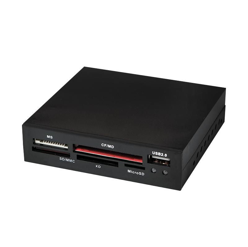LogiLink USB 2.0 Cardreader, all-in-one, internal 3.5", black CR0012, Black, 3.5", 480 Mbit/s, USB 2.0