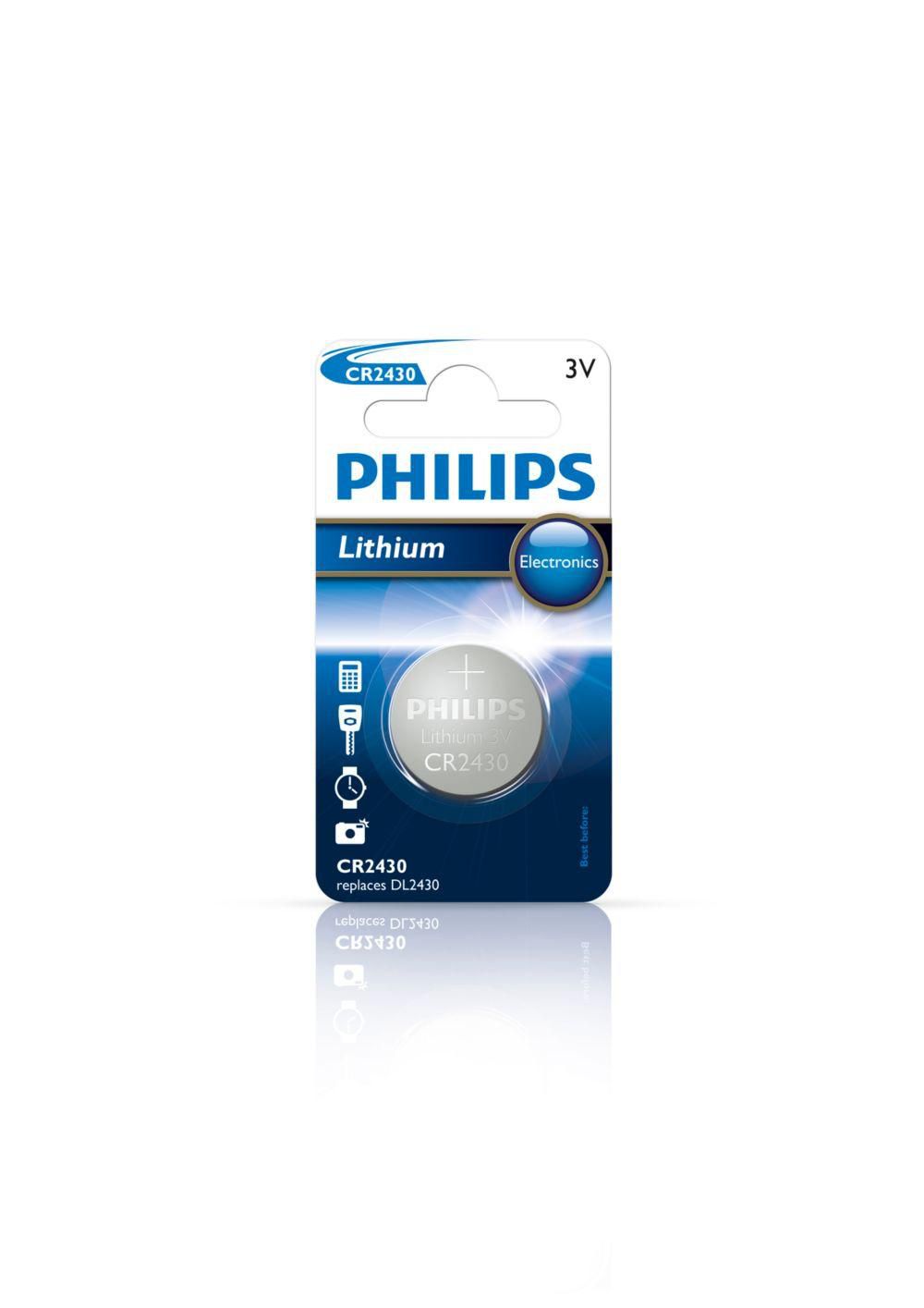 Philips Button cell Lithium Minicells Battery CR2430/00B, Single-use battery, Alkaline, 3 V, 5 g