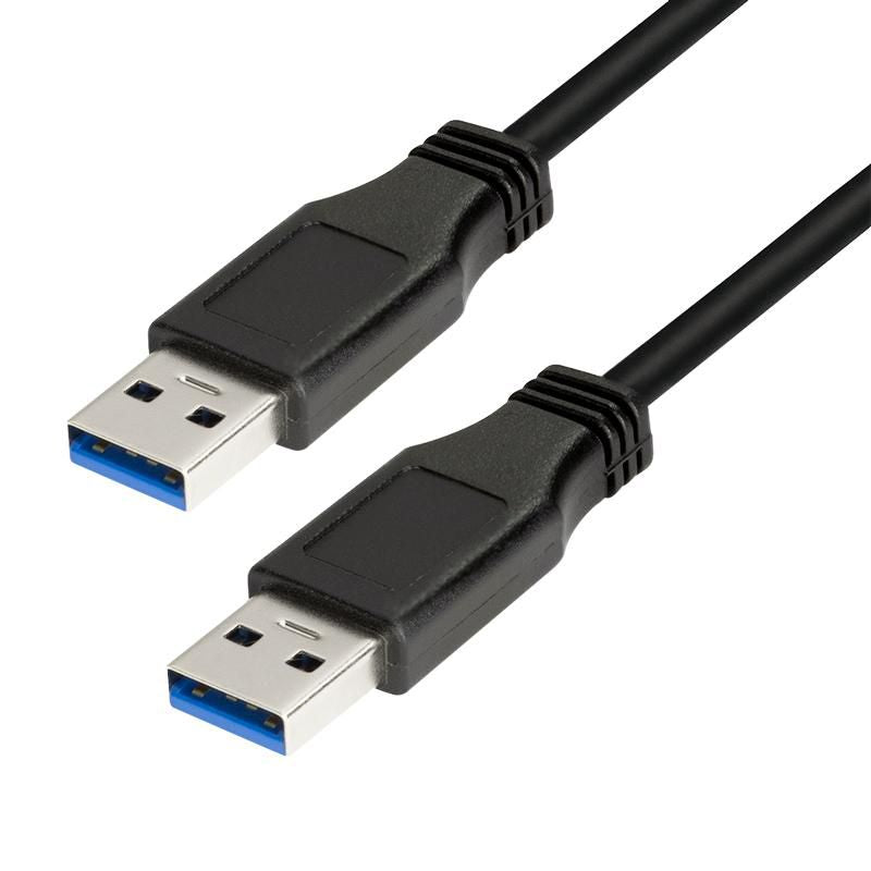LogiLink USB 3.0 cable, USB-A/M to USB-A/M, black, 3 m 3m USB A - USB A 3.0 M/M, 3 m, USB A, USB A, 3.2 Gen 1 (3.1 Gen 1), Male/Male, Black