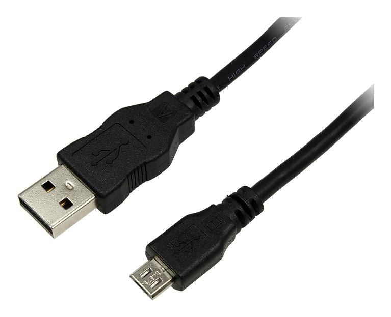 LogiLink USB 2.0 cable, USB-A/M to Micro-USB/M, black, 3 m 3m USB A-USB Micro B, 3 m, USB A, Micro-USB B, USB 2.0, Male/Male, Black