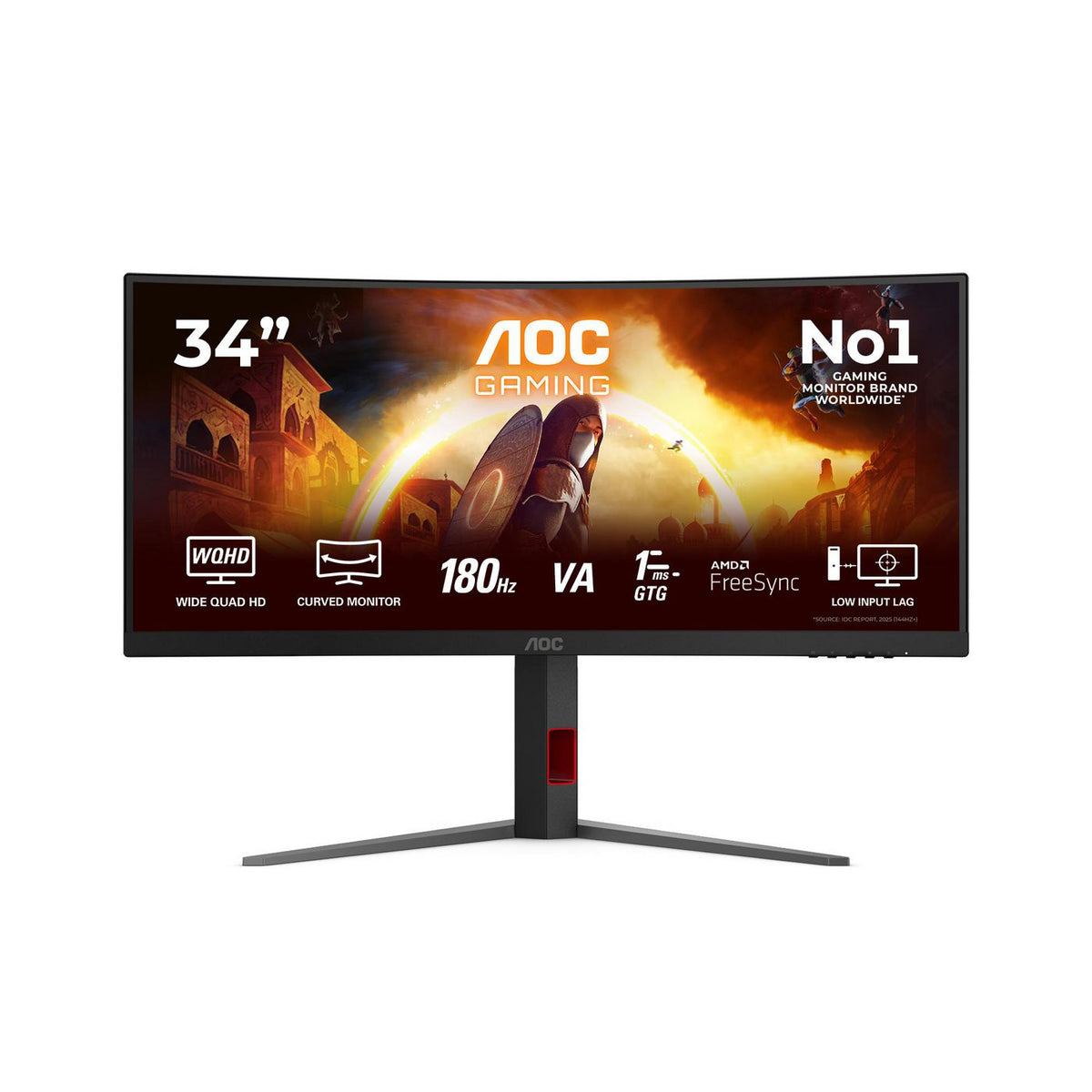 AOC G4 Computer Monitor 86.4 Cm (34") 3440 X 1440 Pixels Wide Quad Hd Led Black, Red