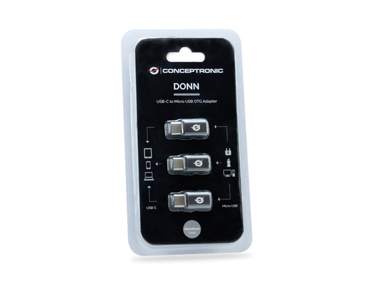 Conceptronic DONN USB-C to Micro USB OTG Adapter 3-Pack