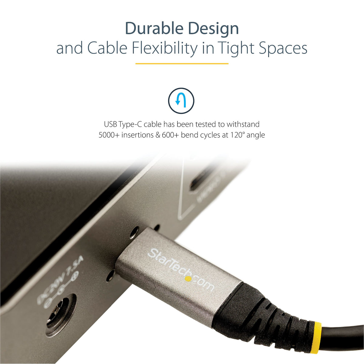 StarTech.com 1.6ft (50cm) USB-C Cable, USB 10Gbps, 100W (5A) Power Delivery, 8K 60Hz / 4K 144Hz DP Alt Mode, Thunderbolt Compatible