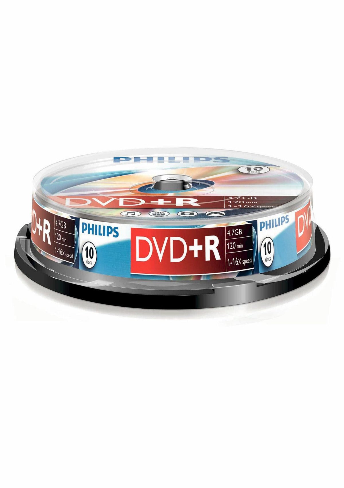 Philips 10 x DVD+R - 4.7GB / 120min DVD+R DR4S6B10F/00, 4.7 GB, 120 min, DVD+R, 16x, 4.7 GB, 10 pc(s)