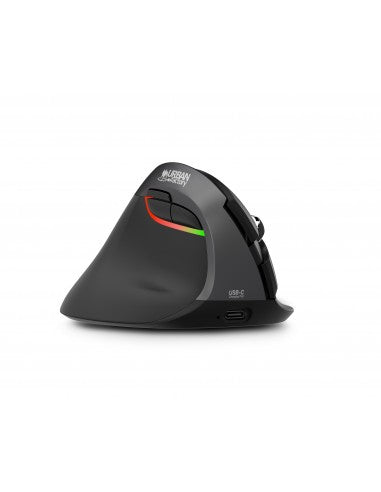 Urban Factory ERGO PRO VERTICAL ERGONOMIC MOUSE WIRELESS 2.4GHz. BLEUTOOTH & WIRED MOUSE - for LEFT Handed