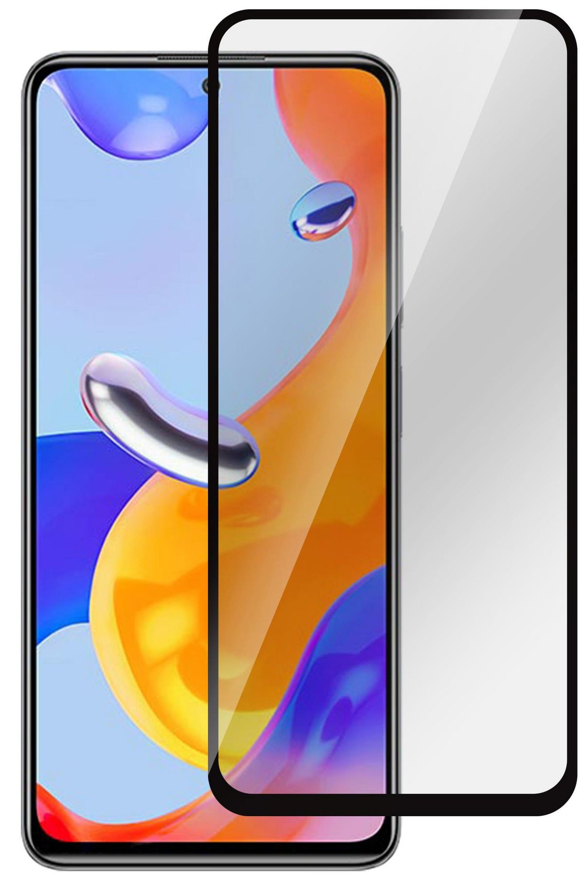 eSTUFF Xiaomi Redmi Note 10 Black Full Cover, Full Glue Titan Shield. Tempered Glass Screen Protector
