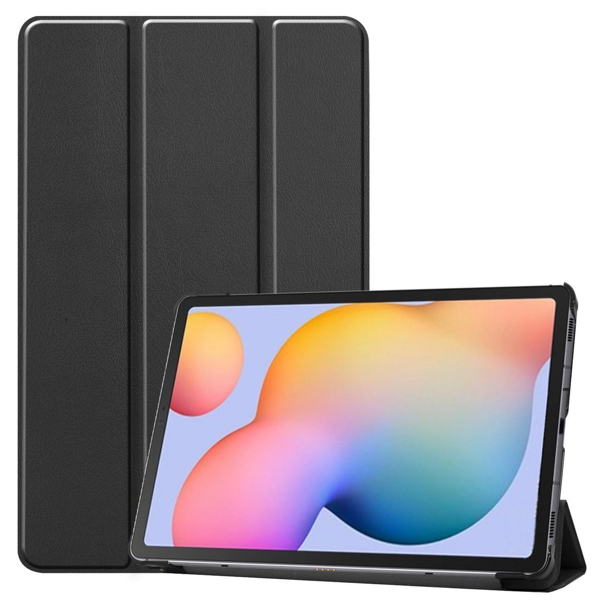 eSTUFF Galaxy Tab S10 FE+ HOUSTON Folio Case. Black PU leather front with hard PC backside