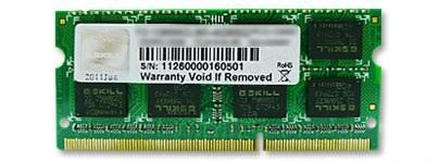 G.Skill 4GB DDR3-1600 SQ 4GB DDR3-1600 SQ, 4 GB, 1 x 4 GB, DDR3, 1066 MHz, 204-pin SO-DIMM