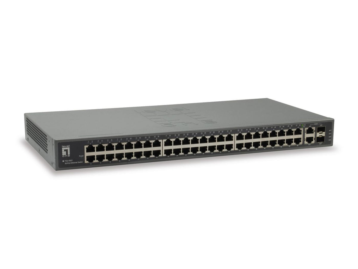 LevelOne 50-Port-Fast Ethernet-Switch 50-Port Fast Ethernet Switch, 2 x Gigabit SFP/RJ45 Combo, Fast Ethernet (10/100), Full duplex, Rack mounting
