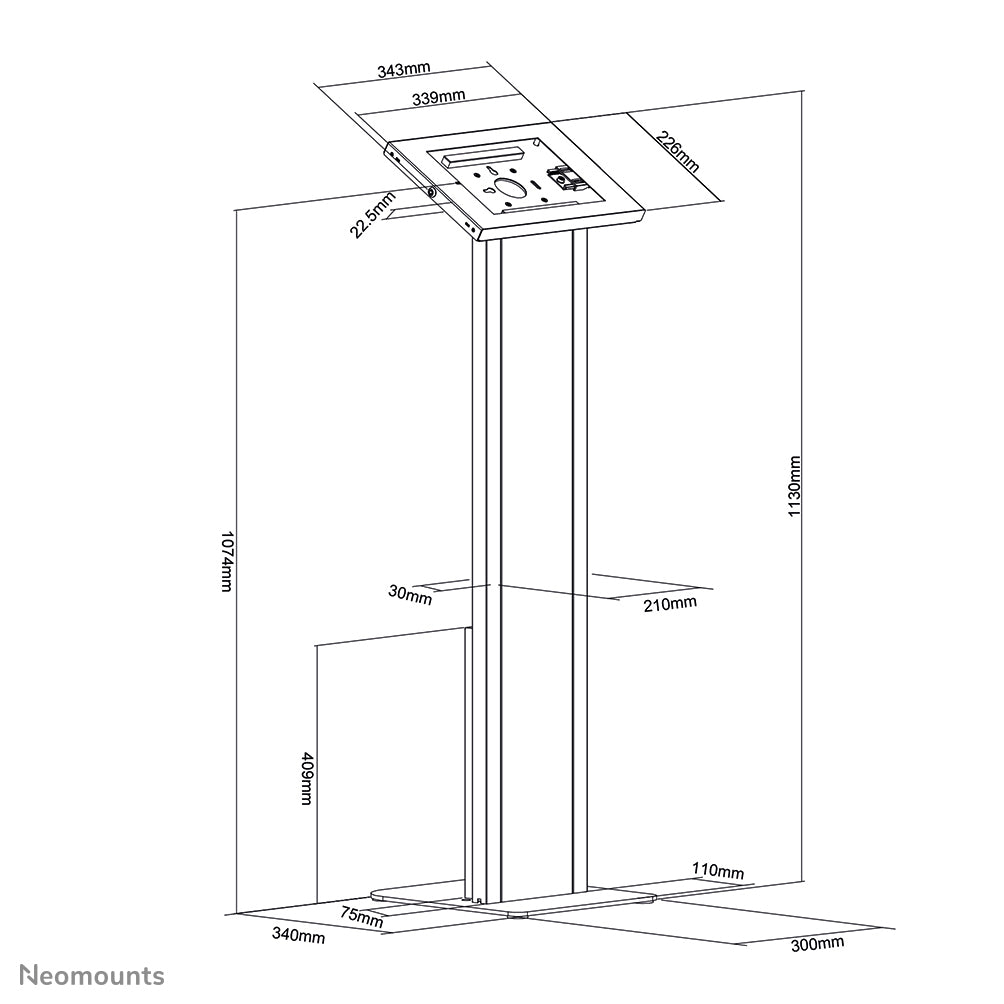 Neomounts FL15-750WH1 Tablet floor stand 9.7-11" - lockable