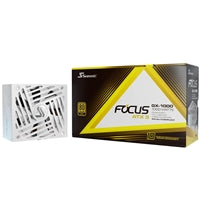 Seasonic FOCUS GX V4 1000W 80 PLUS Gold ATX 3.1 Modular PSU with 135mm FDB Fan, Braided White Cables & 10 Year Warranty, White