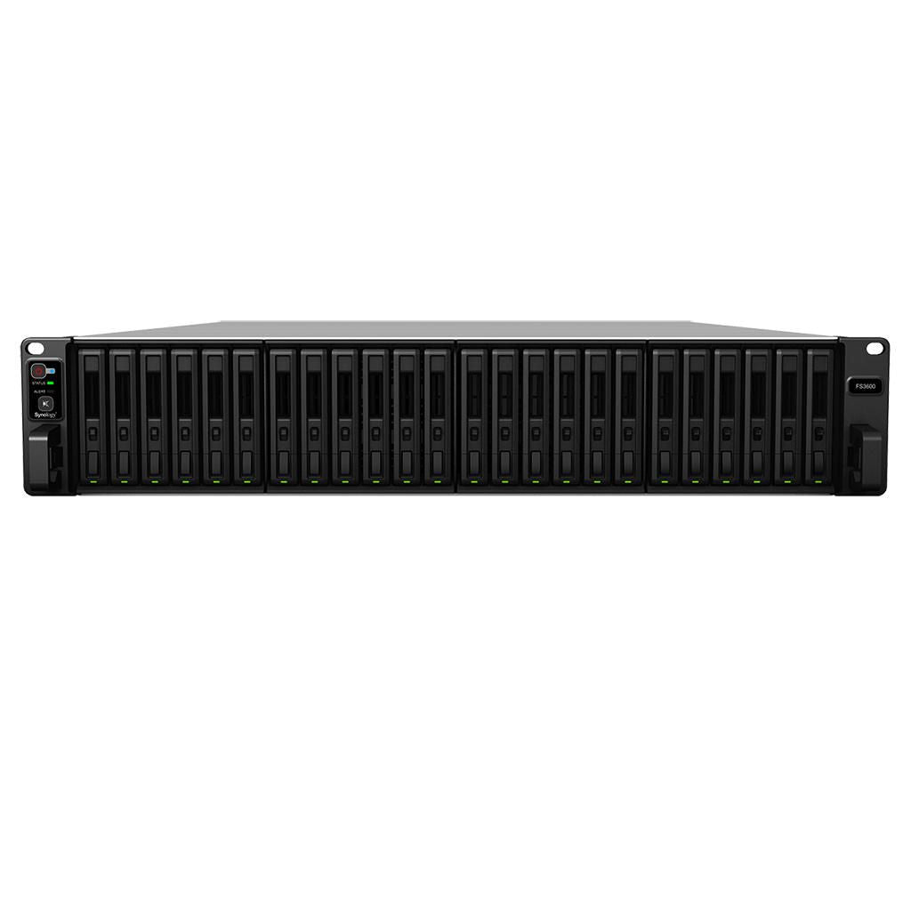 Synology FlashStation FS3600 All Flash Array, 24-BAY, 8-CORE, 16GB RAM FlashStation FS3600, NAS, Rack (2U), Intel® Xeon® D, D-1567, Black