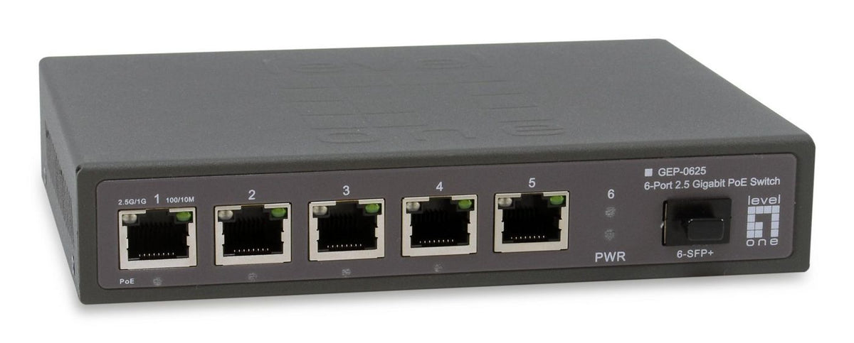 LevelOne Network Switch Unmanaged 2.5G Ethernet (100/1000/2500) Power Over Ethernet (Poe) Black