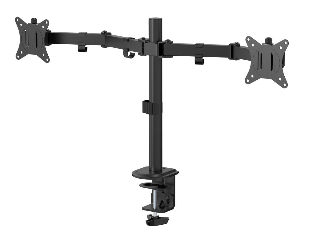 eSTUFF Dual Office Monitor Desk Mount Quick Release VESA 75x75 and 100x100, Screen Size 17"-32".
