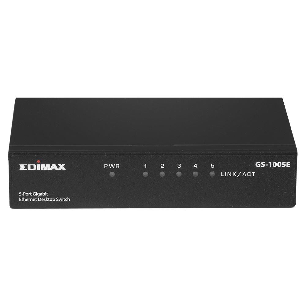 Edimax 5-Port Gigabit Desktop Switch GS-1005E, Unmanaged, Gigabit Ethernet (10/100/1000), Wall mountable