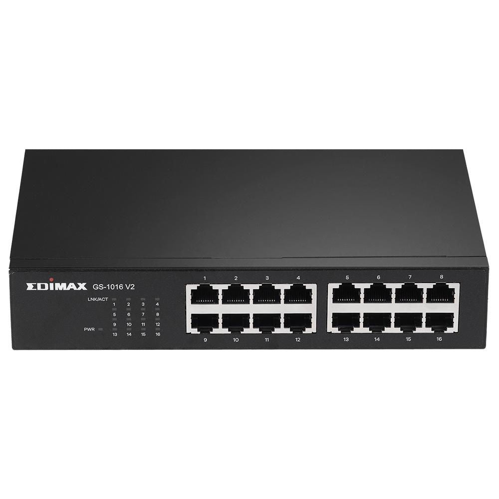 Edimax 16-Port Gigabit Switch GS-1016 V2, Managed, Gigabit Ethernet (10/100/1000), Full duplex, Rack mounting, Wall mountable