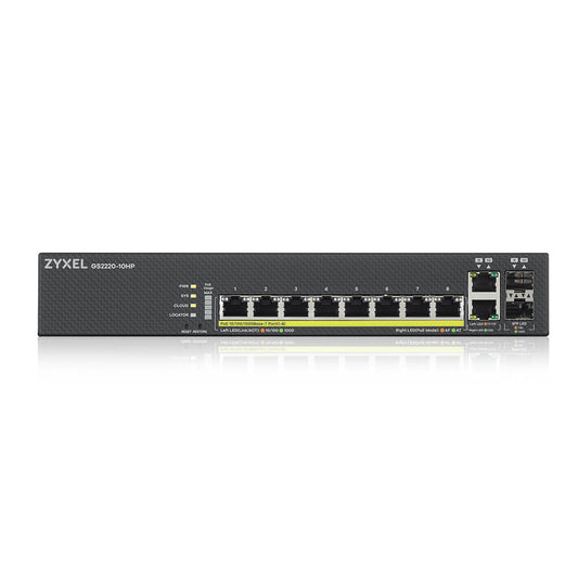 Zyxel GS2220-10HP Managed L2 Gigabit Ethernet (10/100/1000) Power over Ethernet (PoE) Black