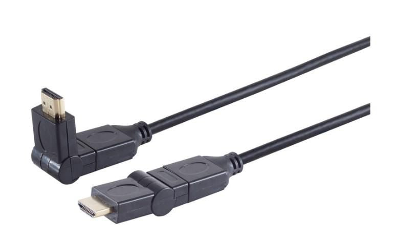 MicroConnect HDMI High Speed cable, 3m 3meter turnable plugs Max. Resolution : 4K Ultra HD 2160p (30 Hz)