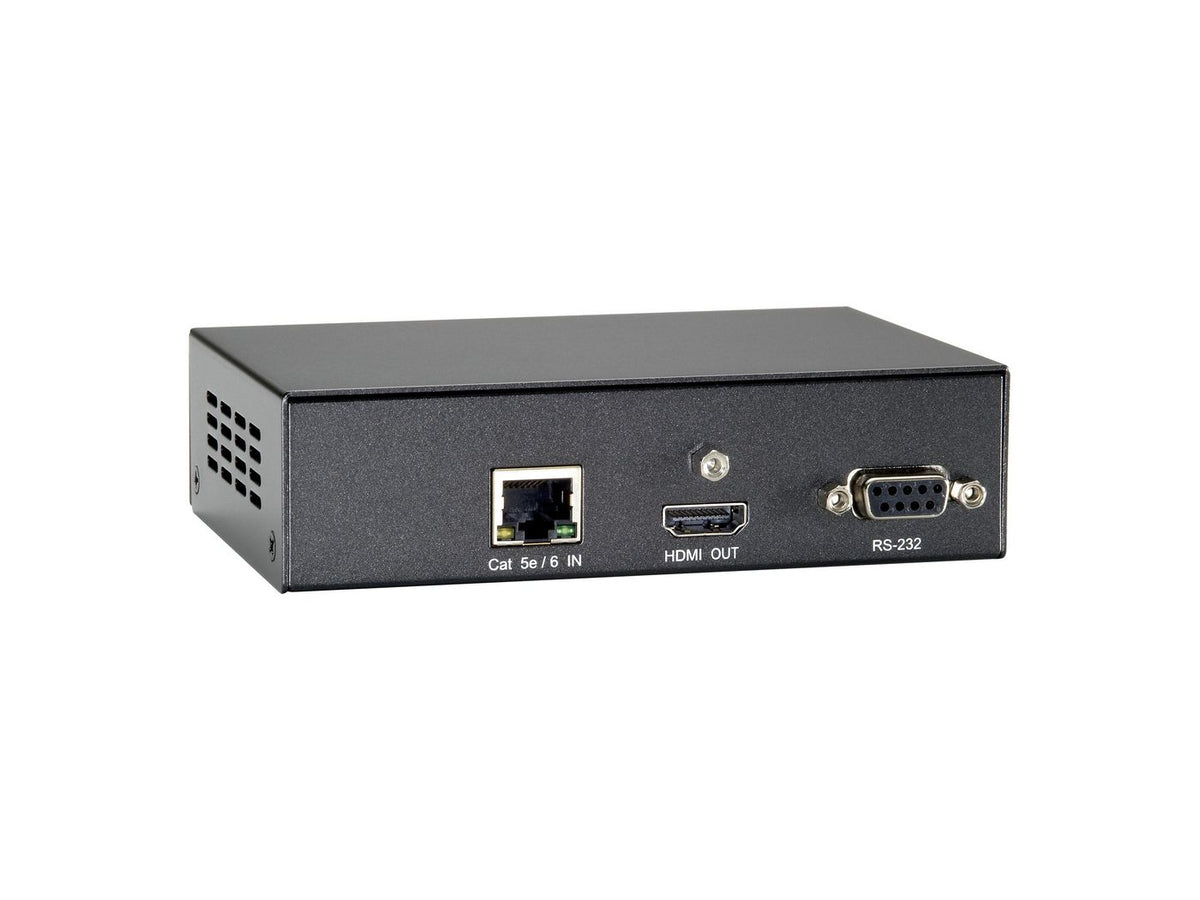 LevelOne HDMI O.CAT.5RECEIVER HDMI over Cat.5 Receiver, HDBaseT, 100m, 802.3af PoE, 3840 x 2160 pixels, AV receiver, 100 m, 3D, Black,