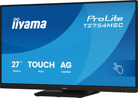 iiyama ProLite T2754MSC-B2AG computer monitor 68.6 cm (27") 1920 x 1080 pixels Full HD LED Touchscreen Multi-user Black