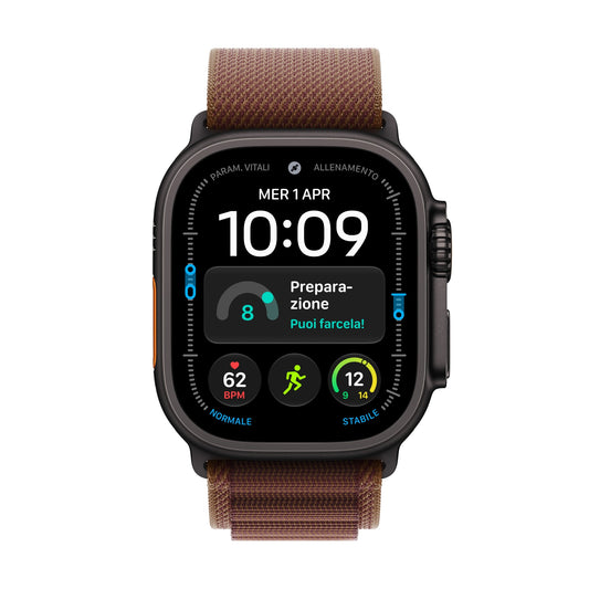 Apple Watch Ultra 4 GPS + Cellular 49mm Black Titanium Case with Burgundy Alpine Loop - M