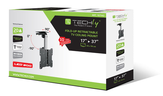Techly ICA-CPLB-222 TV mount 94 cm (37") Black, Silver