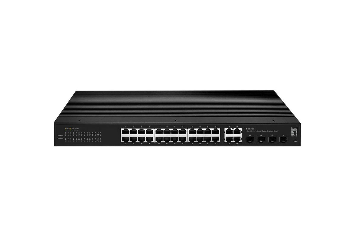 LevelOne Hilbert 28-Port Industrial Gigabit Smart Lite Switch, 24X Rj45, 4X Sfp/Rj45 Combo