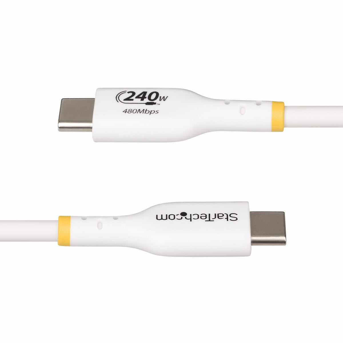 StarTech.com 6.6ft (2m) USB-C Charging Cable, Charge & Sync, 240W (5A) PD EPR, USB 2.0 Laptop Charger Cable, USB-IF Certified, TPE Jacket - White USB C Charging Cord