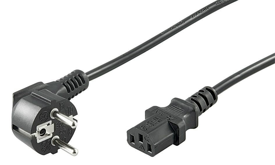 Microconnect PE010418 power cable Black 1.8 m Power plug type E+F C13 coupler