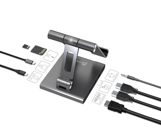 j5create JTS224 Multi-Angle Stand with Docking Station for iPad Pro®