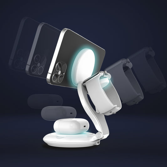 j5create Qi2 3-in-1 Magnetic Foldable Wireless Charging Station