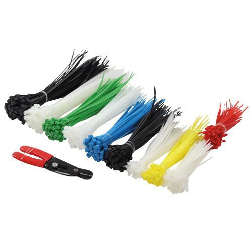 LogiLink Cable tie set, PA66, 600 pcs., mixed color, different lengths KAB0019, Nylon, Black,Blue,Green,Red,White, 23 cm, 48 mm