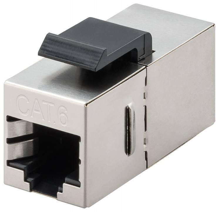 MicroConnect Keystone module CAT6, STP RJ45 F-F 2 RJ45 female (8P8C) pin out 1:1, for Keystone ports with 19.2 x 14.9 mm, Tested up to 250 MHz