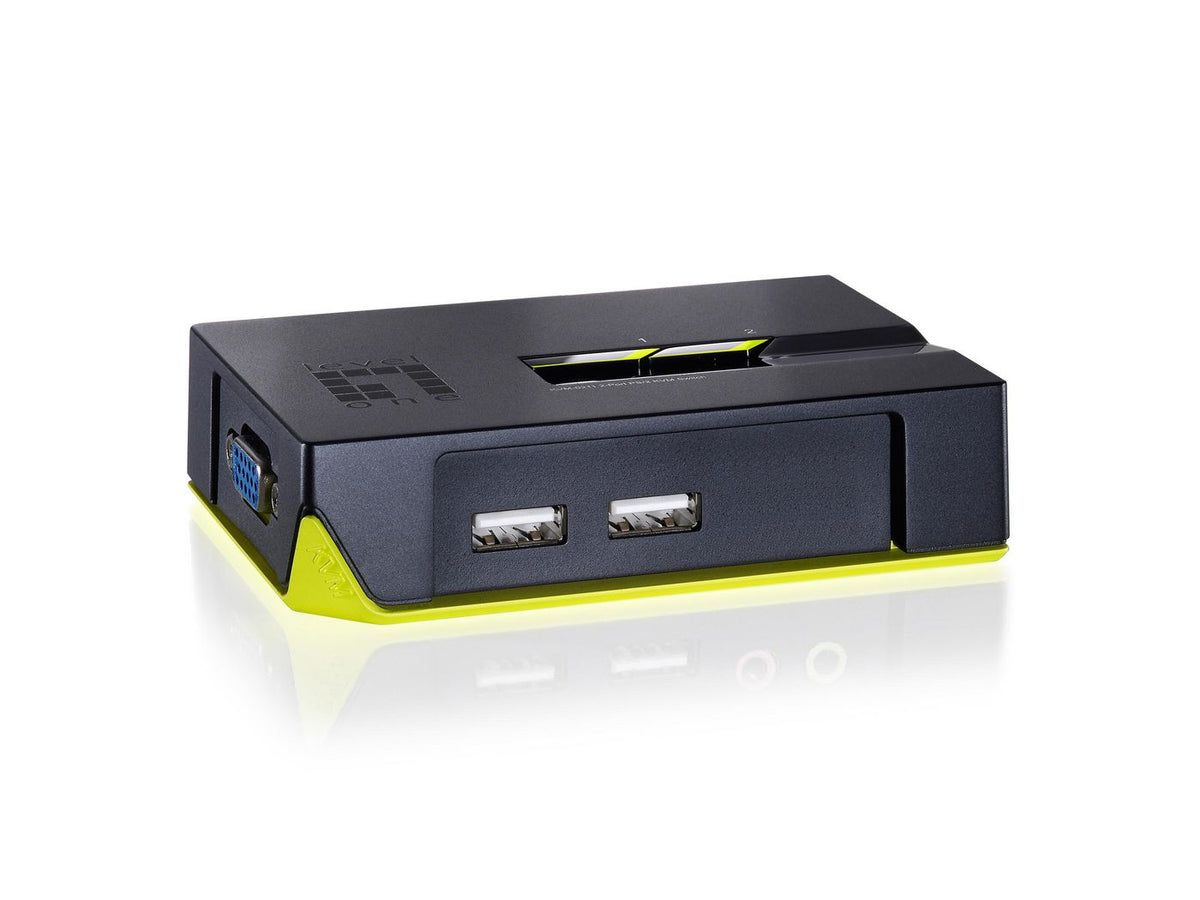 LevelOne KV02 Port/USB LevelOne KVM-022 2-Port USB VGA KVM Switch, 2048 x 1536 pixels, Black,Green