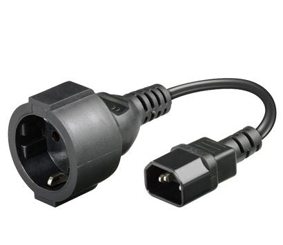 Microconnect PE130075 power cable Black 0.23 m C14 coupler Schuko